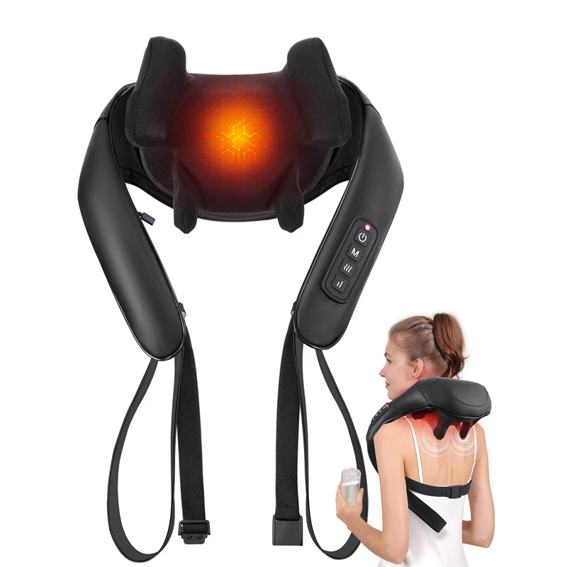 MASGREE Shiatsu Cordless Back Neck Shoulder Massager With Heat
