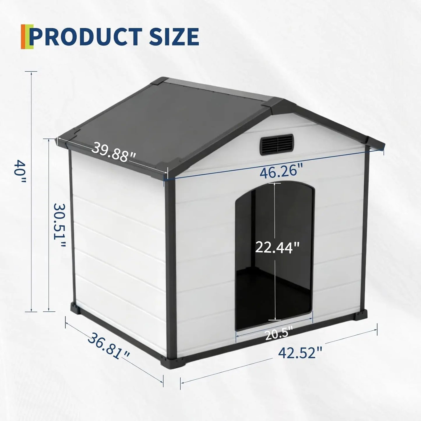 HiMISS Waterproof Indoor Outdoor Dog House With Removable Roof