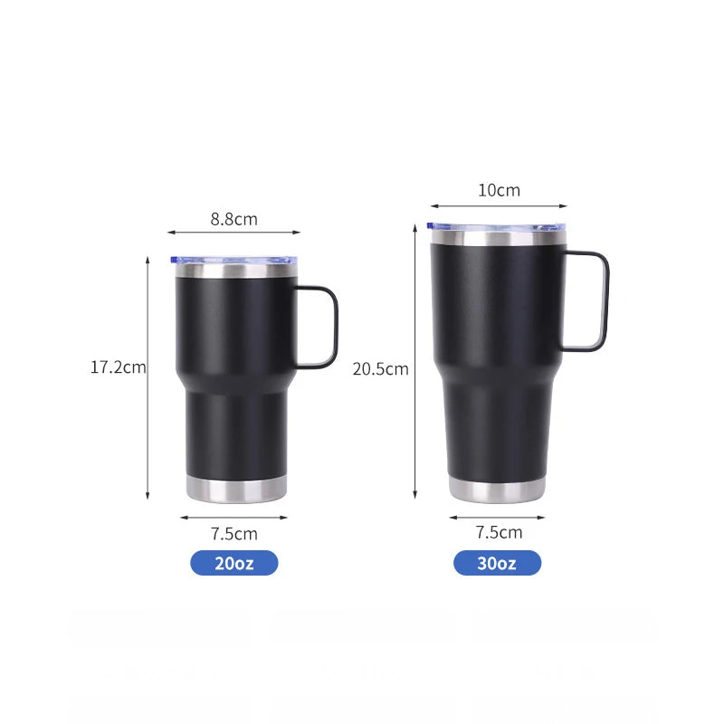 Stainless Steel Car Thermos Bottle With Handle Lid