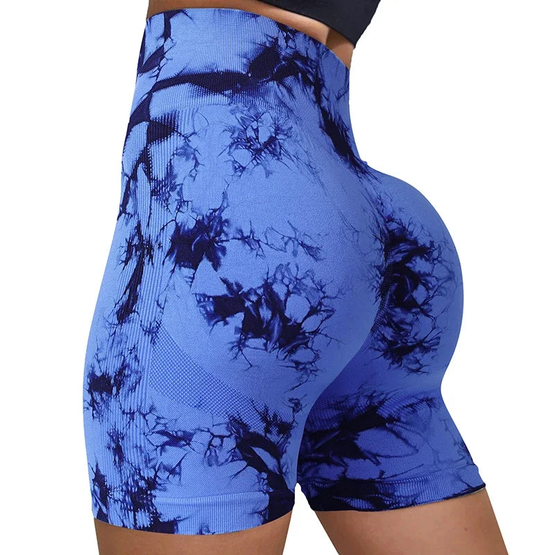 Womens Yoga Shorts Print Gym Running Workout Shorts Athletic Wear