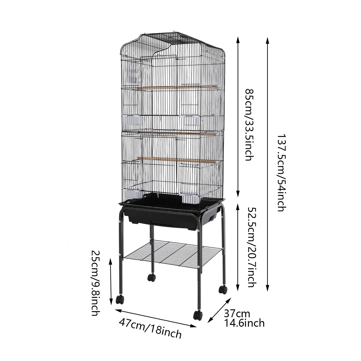 Iron Flight Cage With Stand And Wheels Lockable Door For Parrots