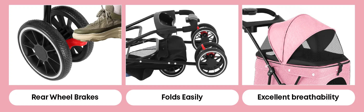 CHIHUAHUA Pet Stroller For Small Dogs And Cats Foldable Carrier