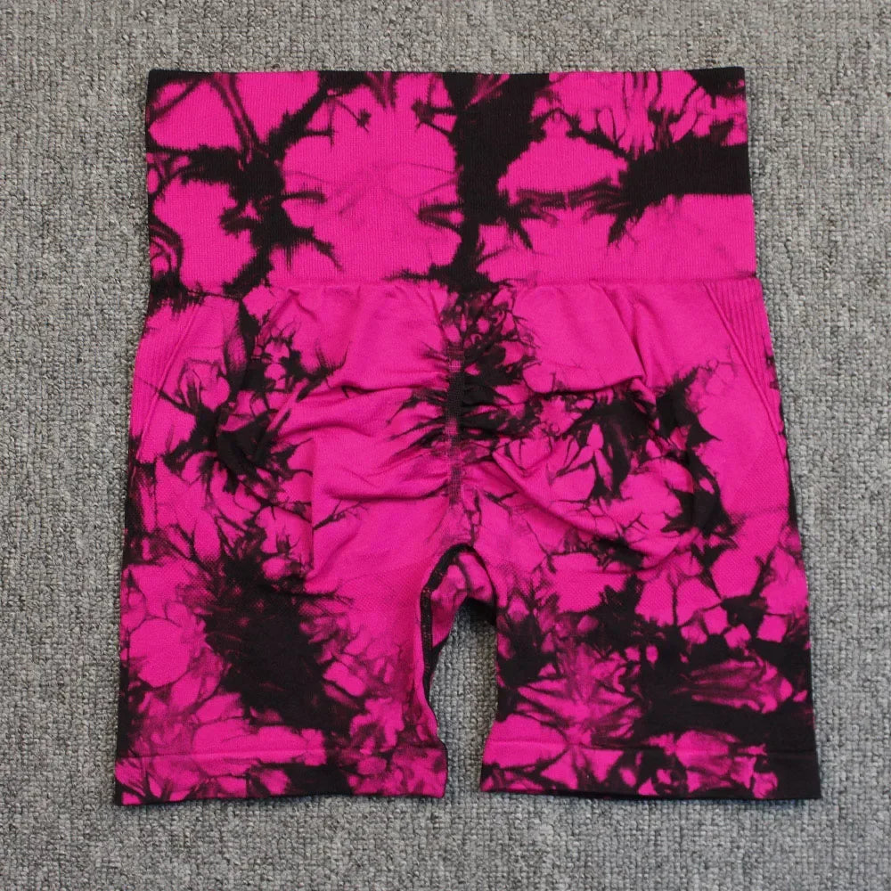 Womens Yoga Shorts Print Gym Running Workout Shorts Athletic Wear