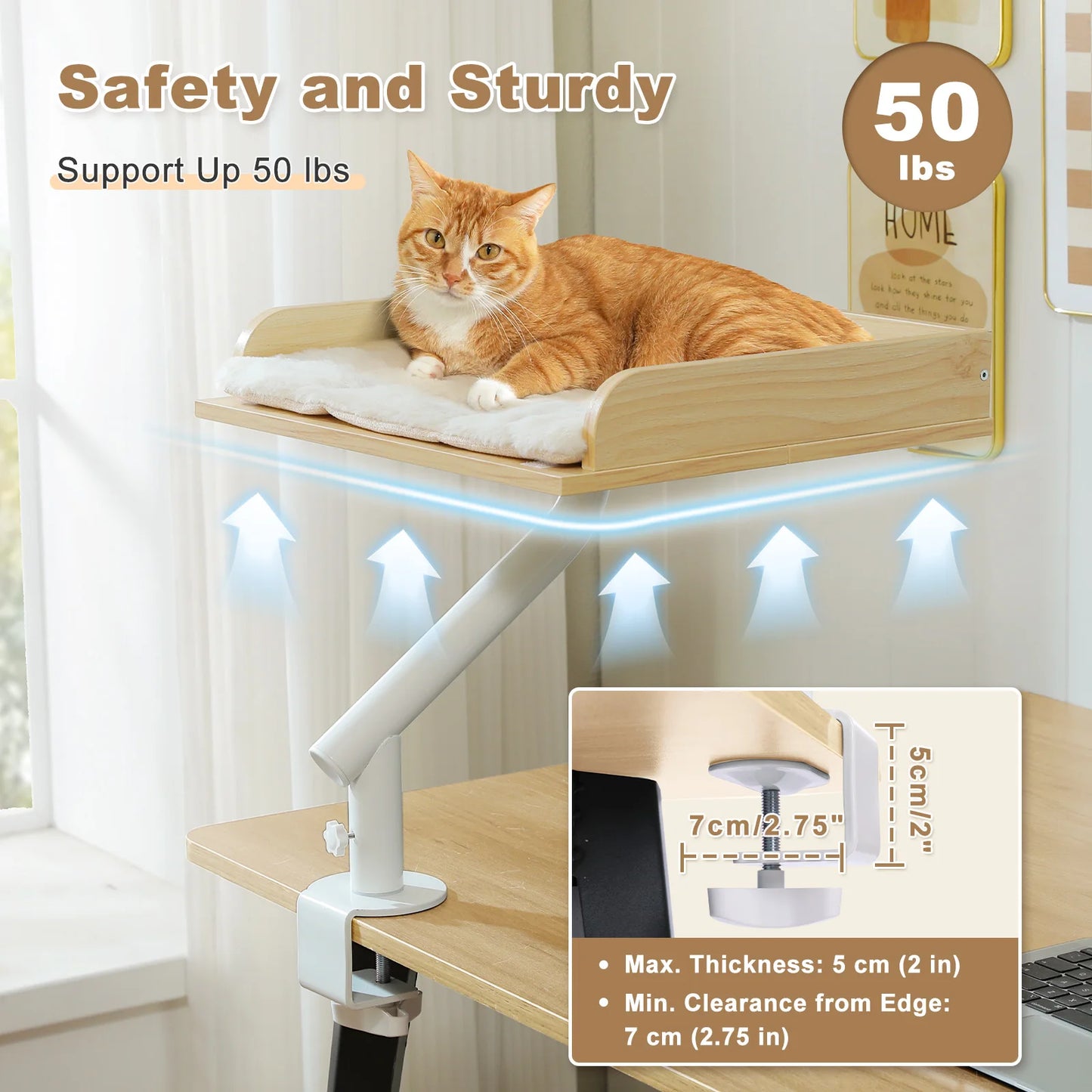 PAWZ Road Cat Desk Bed Rotatable Hammock Stand Indoor Cats