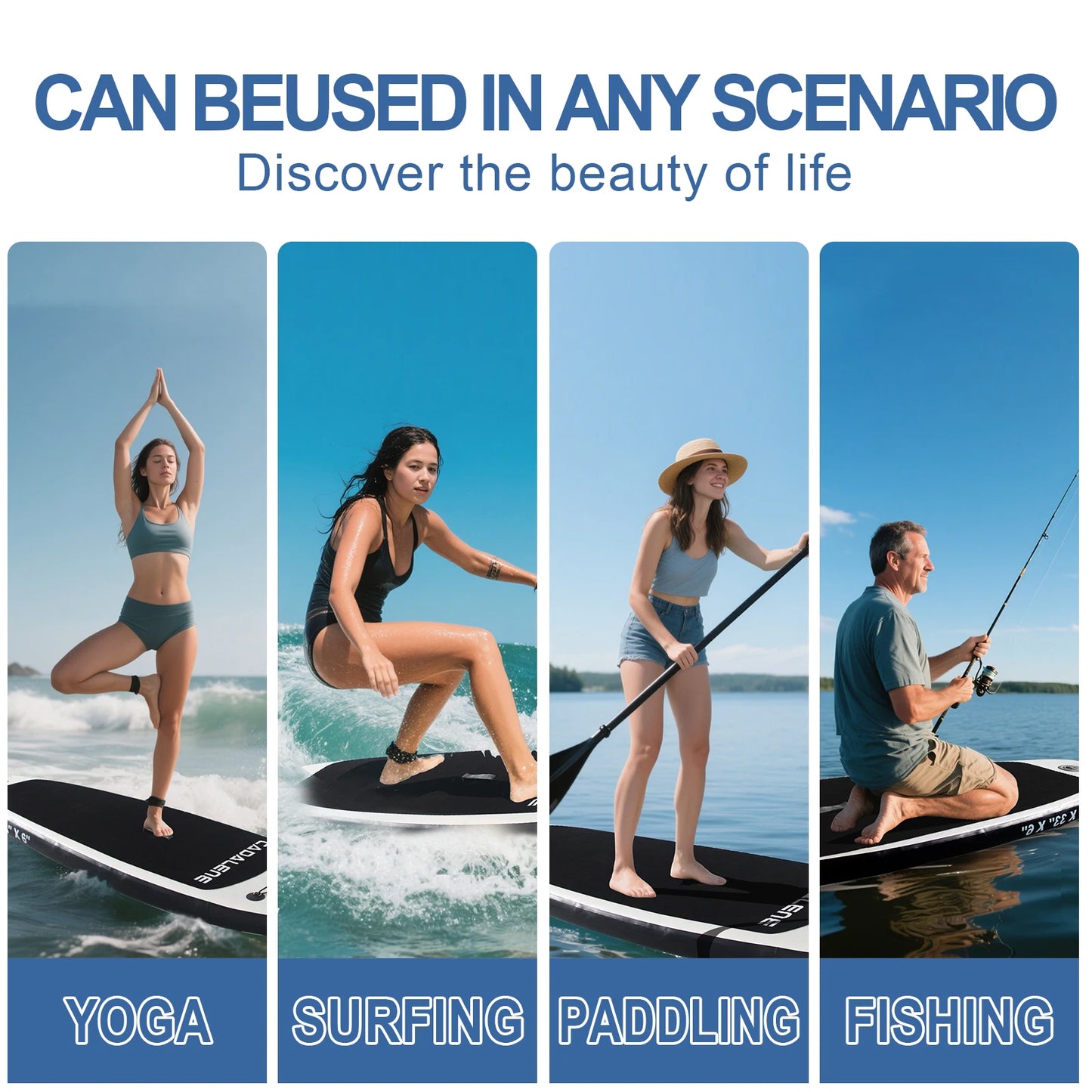 CADALENE Inflatable Stand Up Paddle Board With SUP Accessories