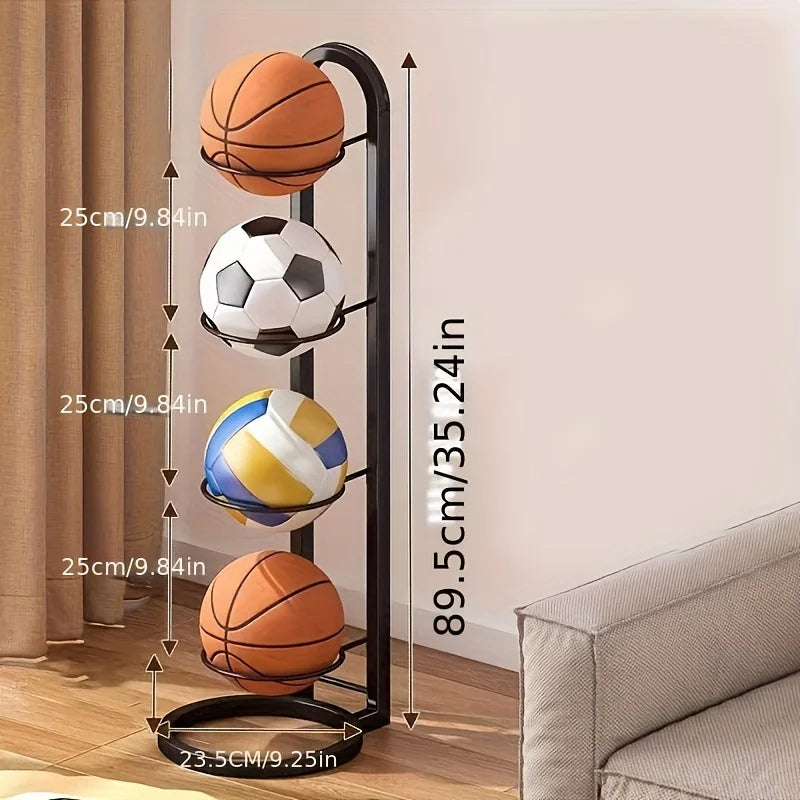 Indoor Kids Ball Storage Rack For Basketball Football Volleyball Kindergarten