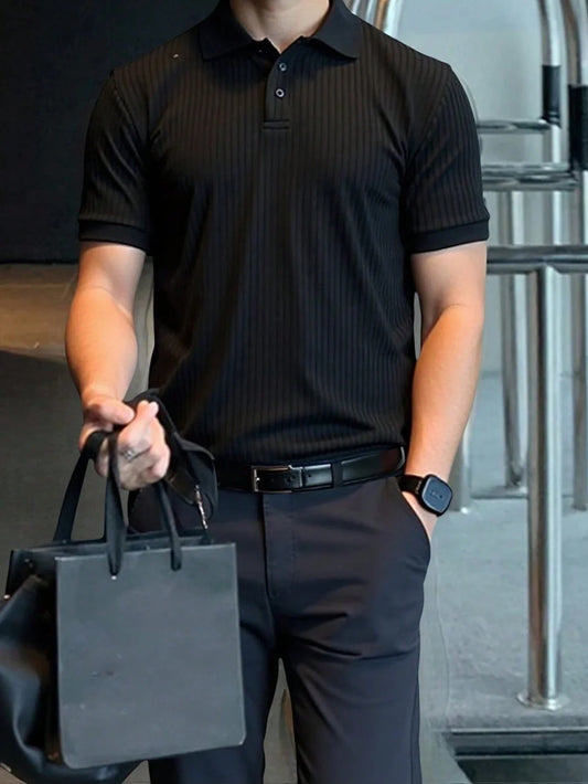 Men's Short Sleeve Polo Shirt Cotton Blend Breathable Casual