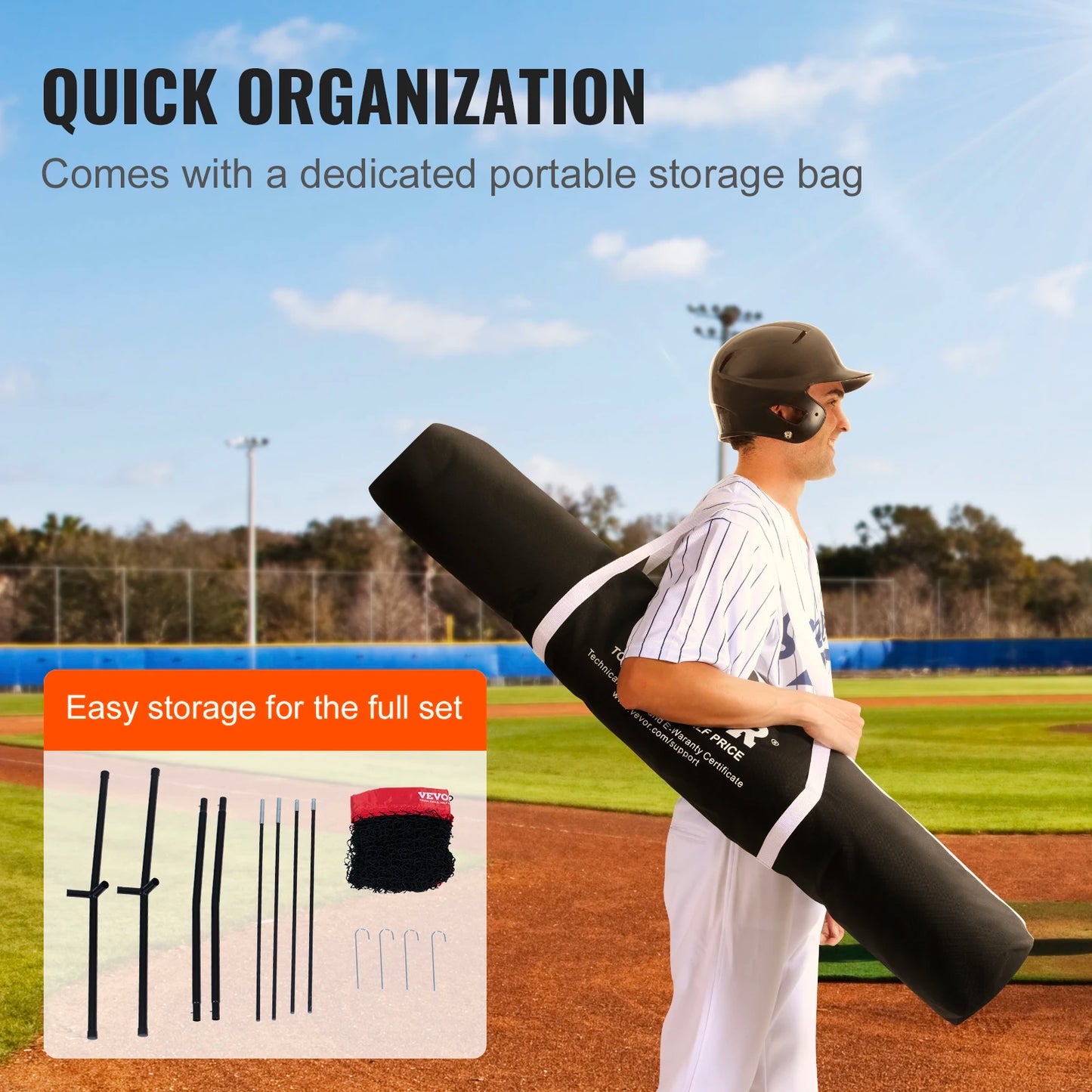 VEVOR Baseball Softball Practice Net Portable Training Net for Hitting