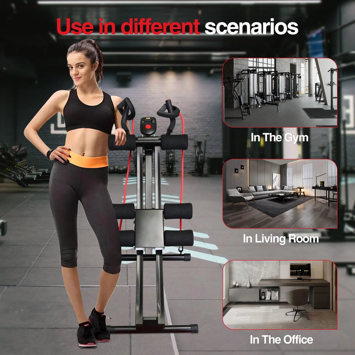 Foldable Ab Machine For Home Gym Core Trainer 440lb Capacity