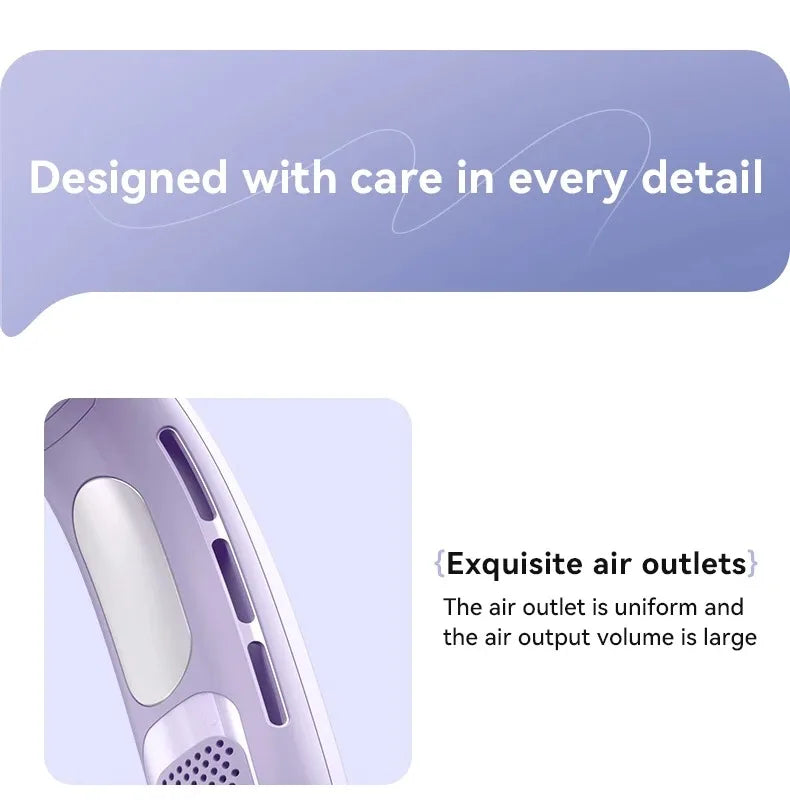 N90 Neck Fan Bladeless USB Rechargeable 5 Speed Portable