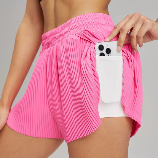 Womens Breathable Yoga Shorts Skirt Pants Outdoor Quick Dry Fitness Wear