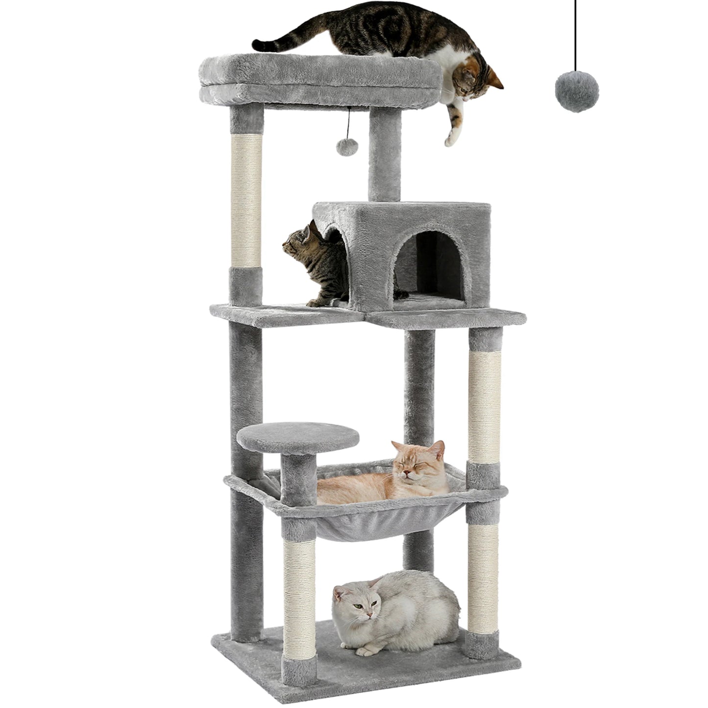 PAWZ Road 5-Level Cat Tower Indoor Cats With Hammock