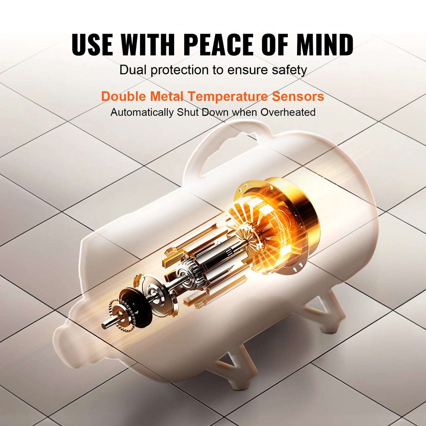 SucceBuy 2000W Dog Hair Dryer With Adjustable Speed Nozzles