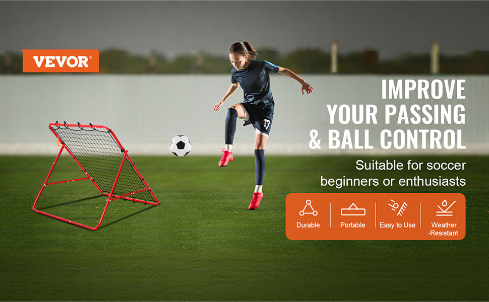 Soccer Rebounder Net Portable Training Equipment with Adjustable Angles