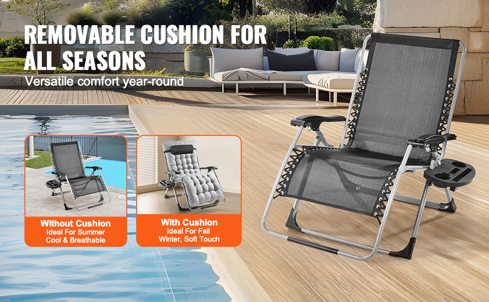 SucceBuy Zero Gravity Chair Recliner With Footrest And Cupholder