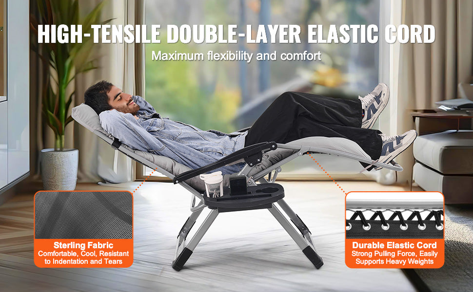 SucceBuy Zero Gravity Chair Recliner With Footrest And Cupholder