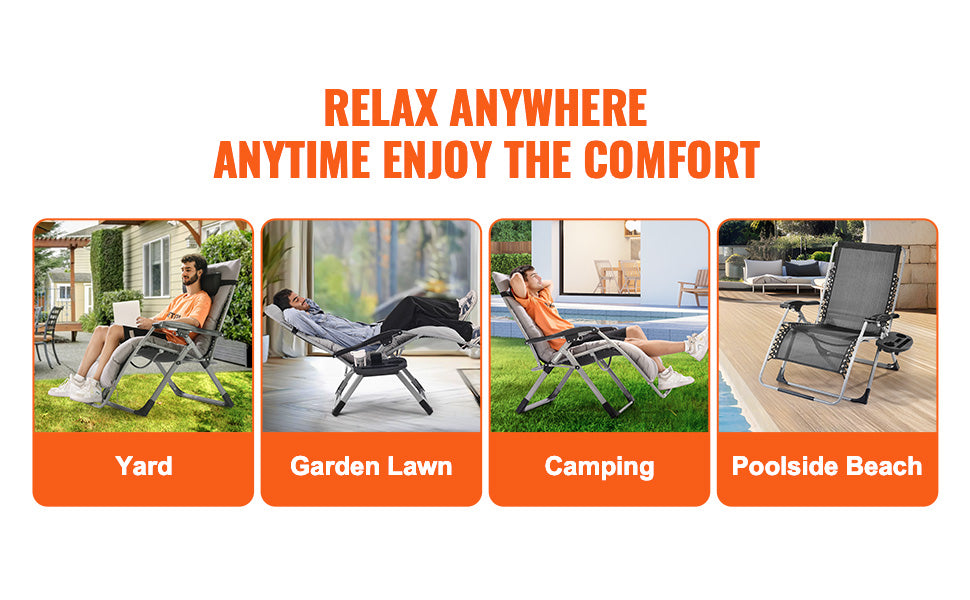 SucceBuy Zero Gravity Chair Recliner With Footrest And Cupholder